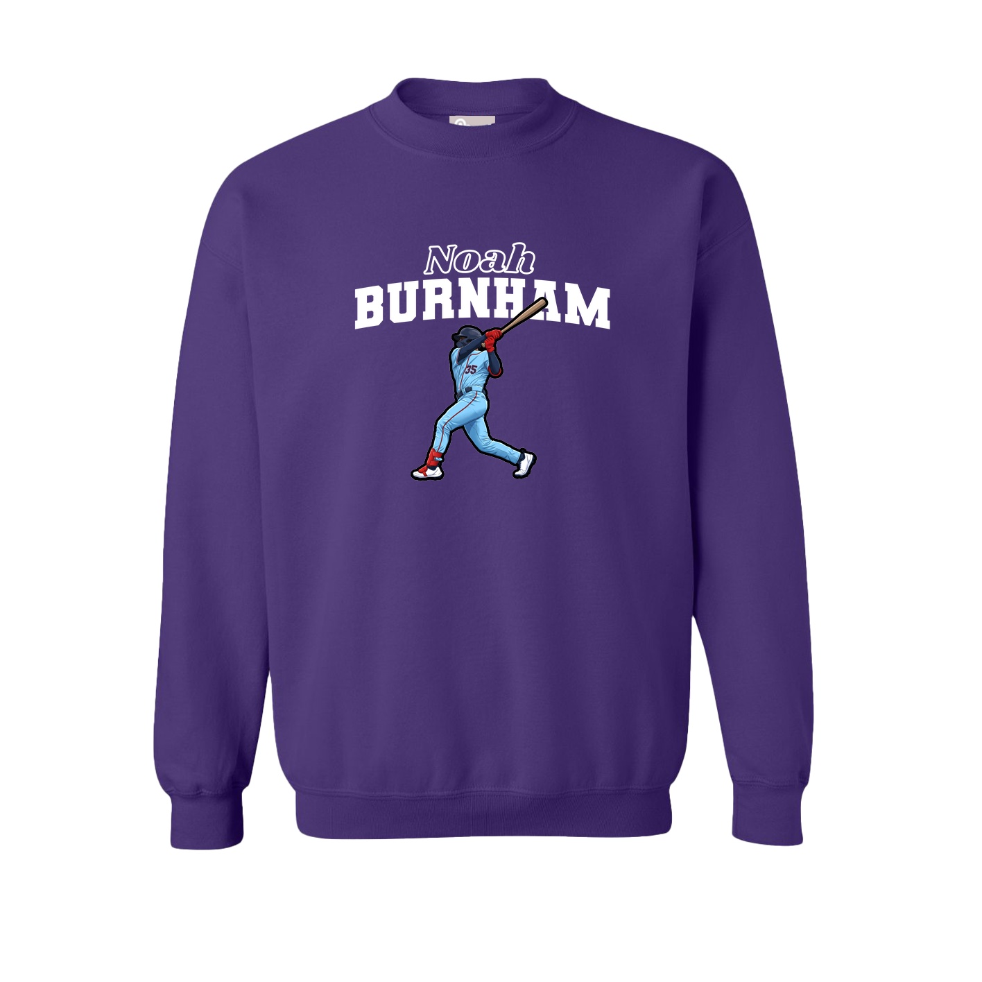 Fleece Crew — Name Arch in Purple