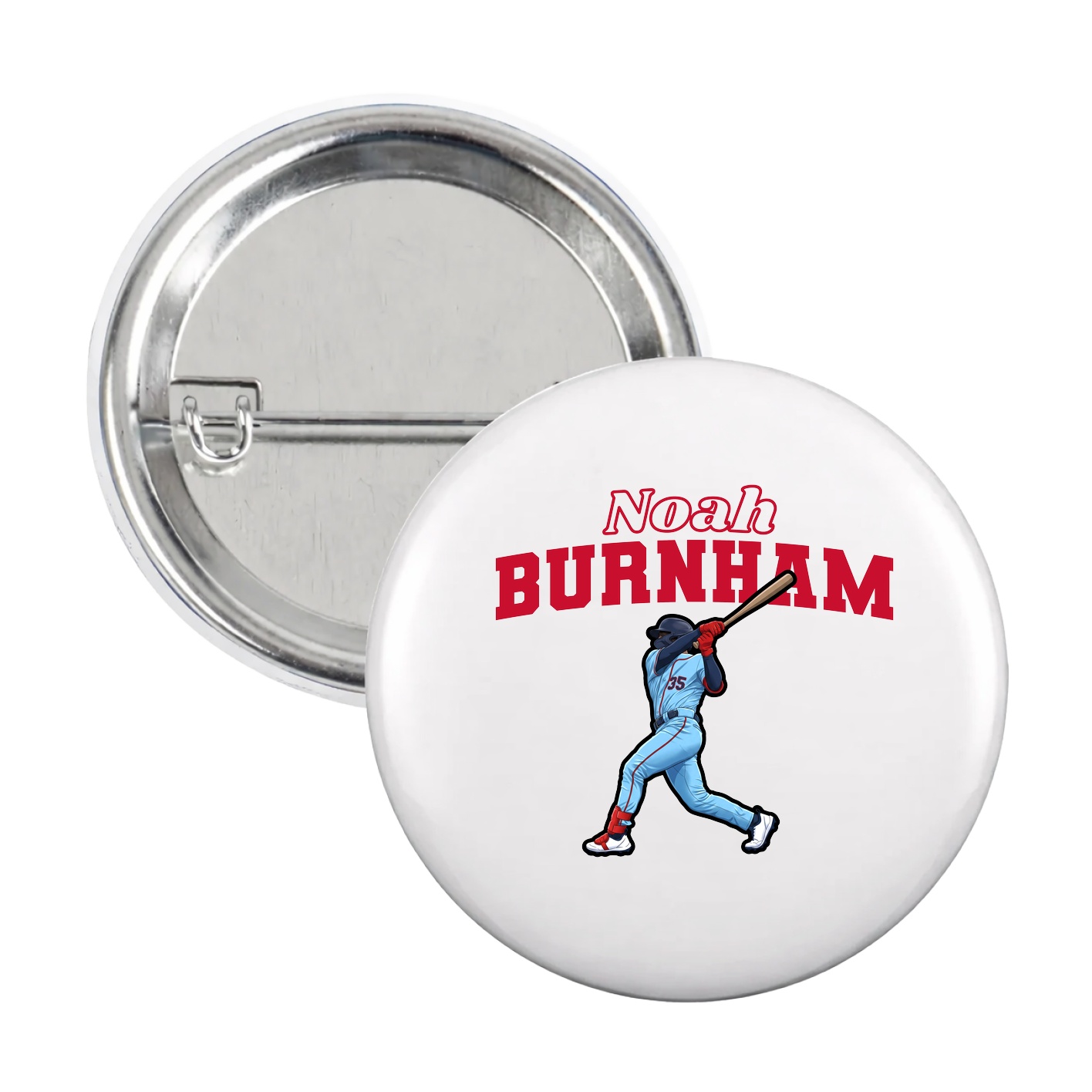 Game Day Button — Name Arch in White