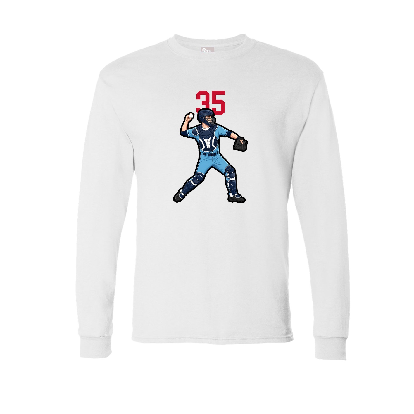 Long Sleeve Tee — Number Top in White