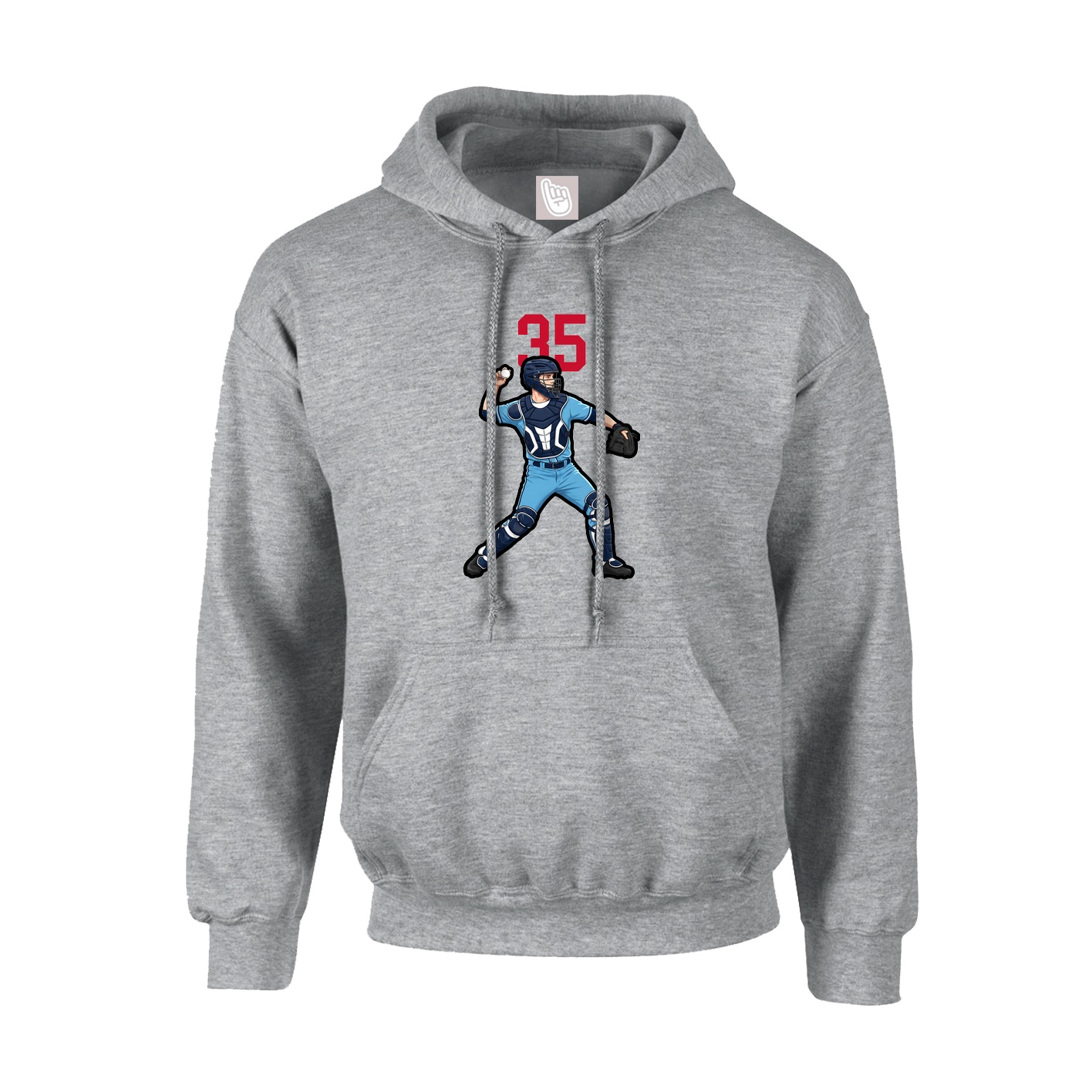 Hoodie — Number Top in Grey