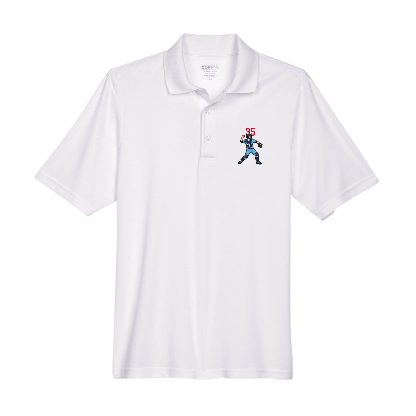 Performance Polo — Number Top in White