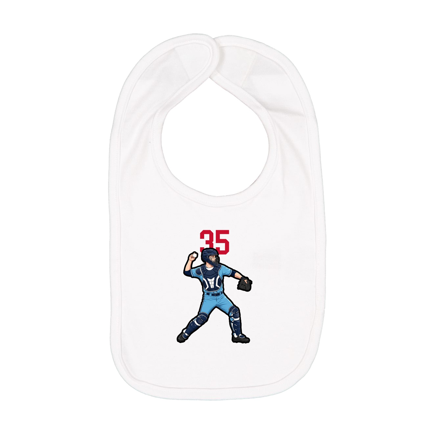 Infant Bib — Number Top in White