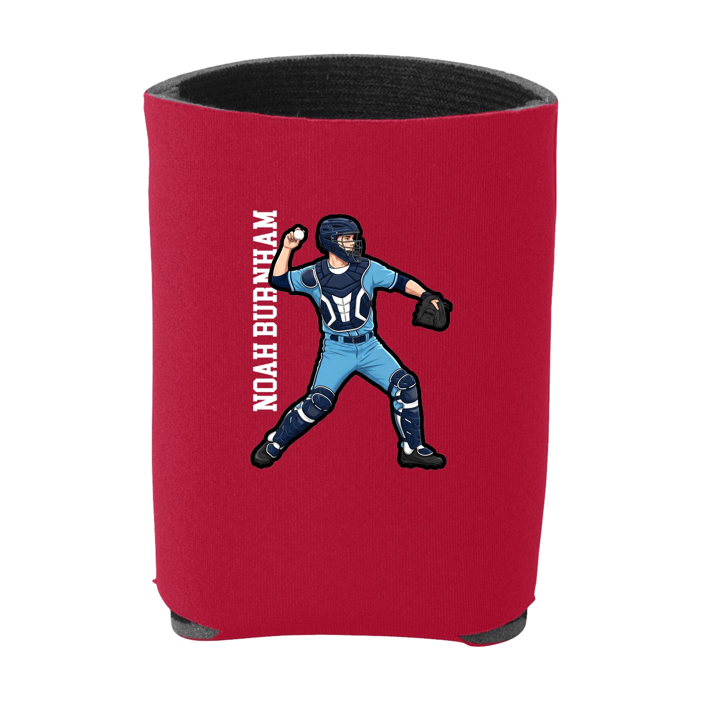 Can Holder — Name Vertical in Red