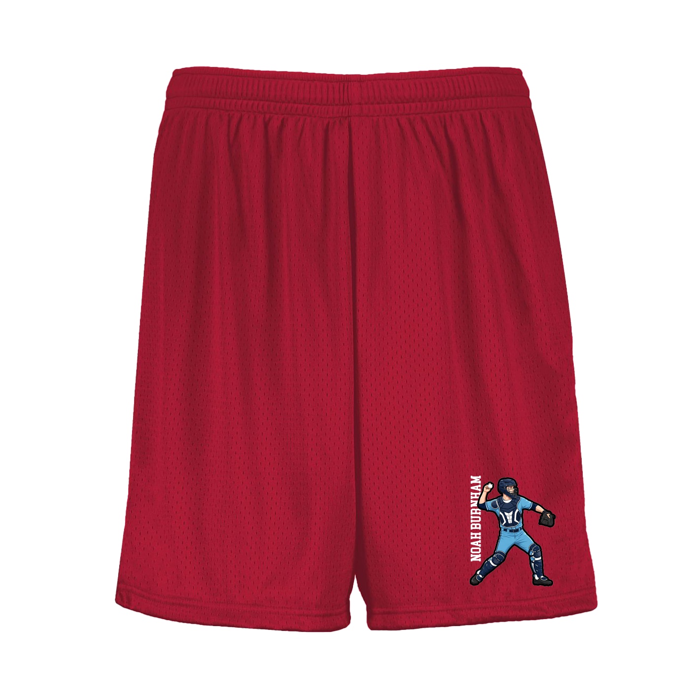Shorts — Name Vertical in Red