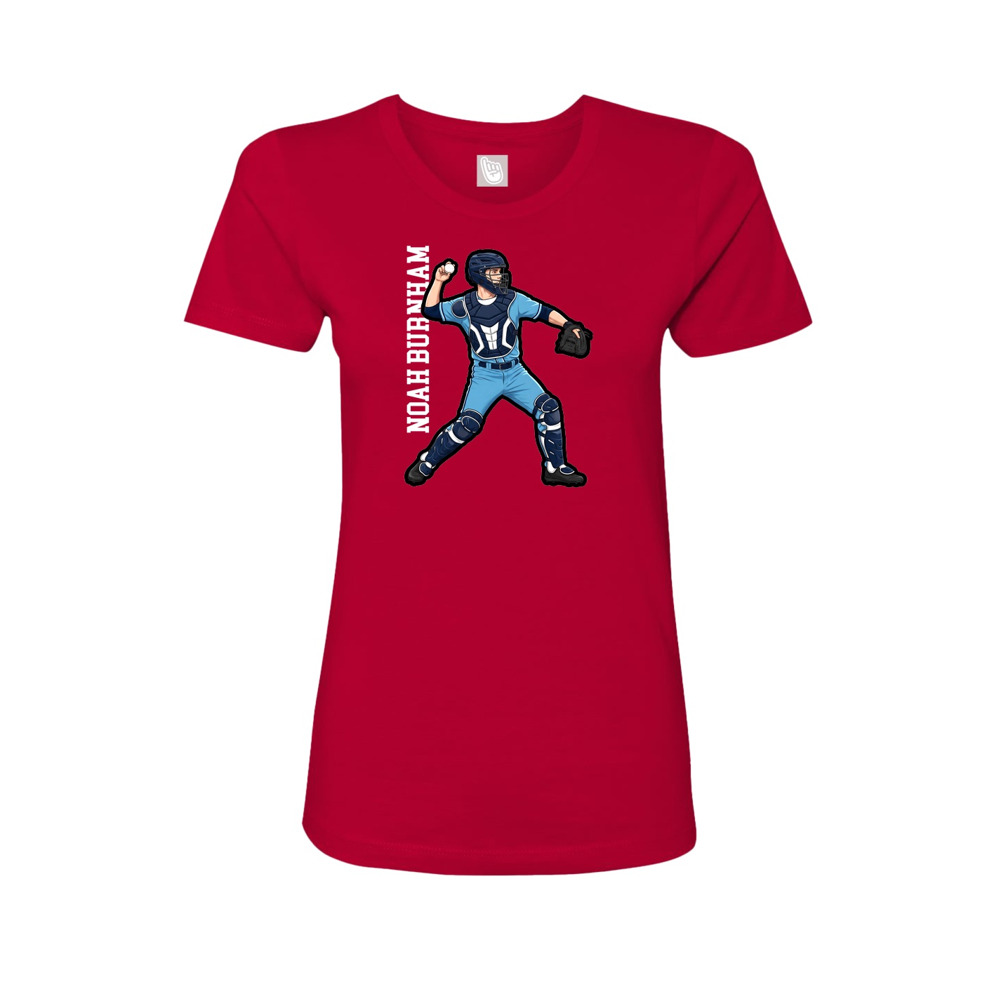 Womens Tee — Name Vertical in Red