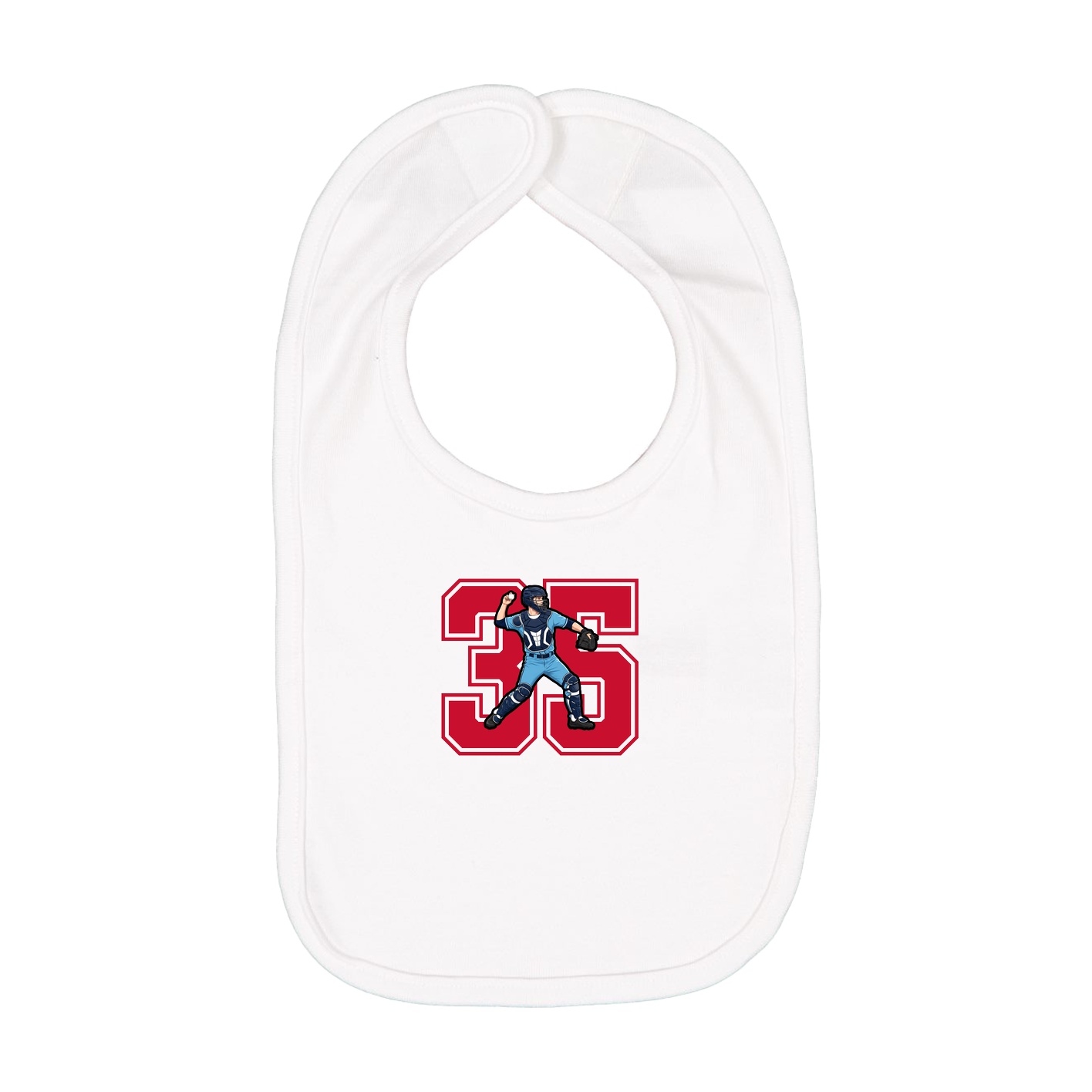 Infant Bib — Number in White