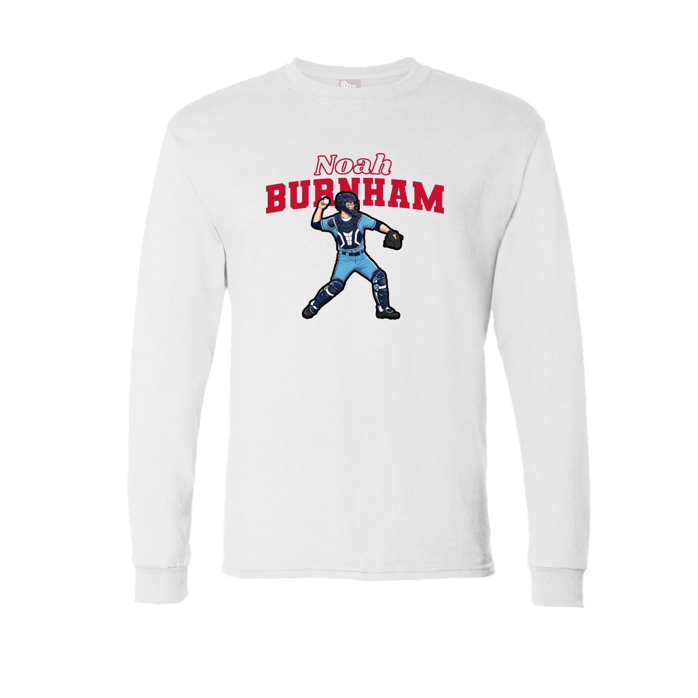 Long Sleeve Tee — Name Arch in White