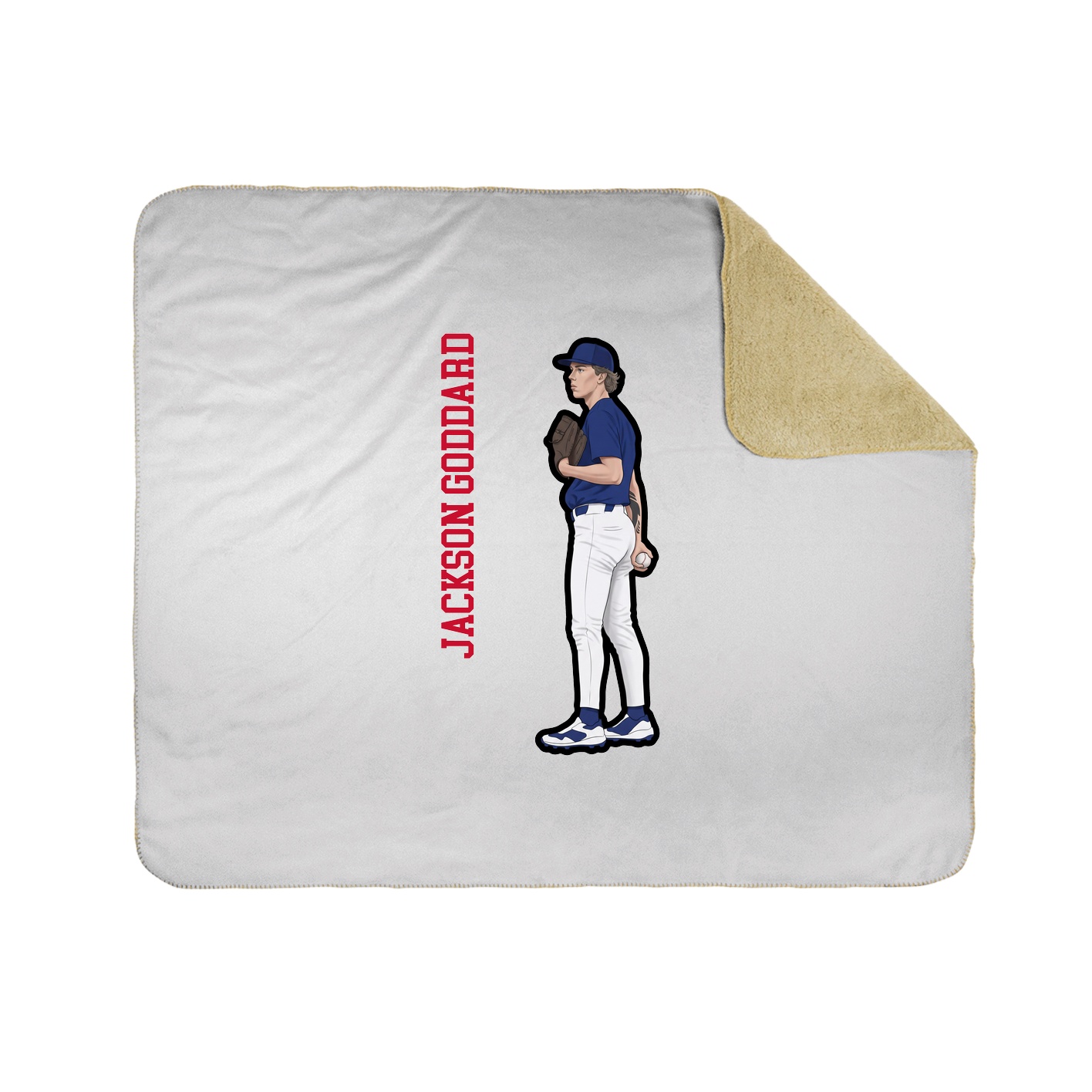 Throw Blanket — Name Vertical in White