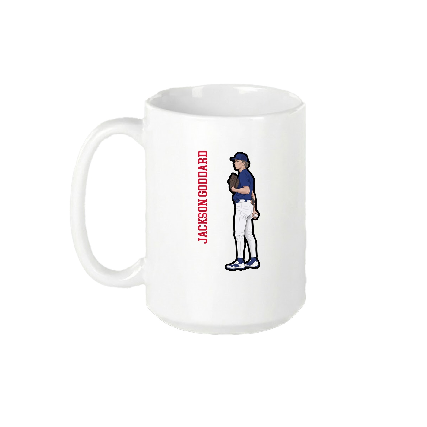 15oz Coffee Mug — Name Vertical in White