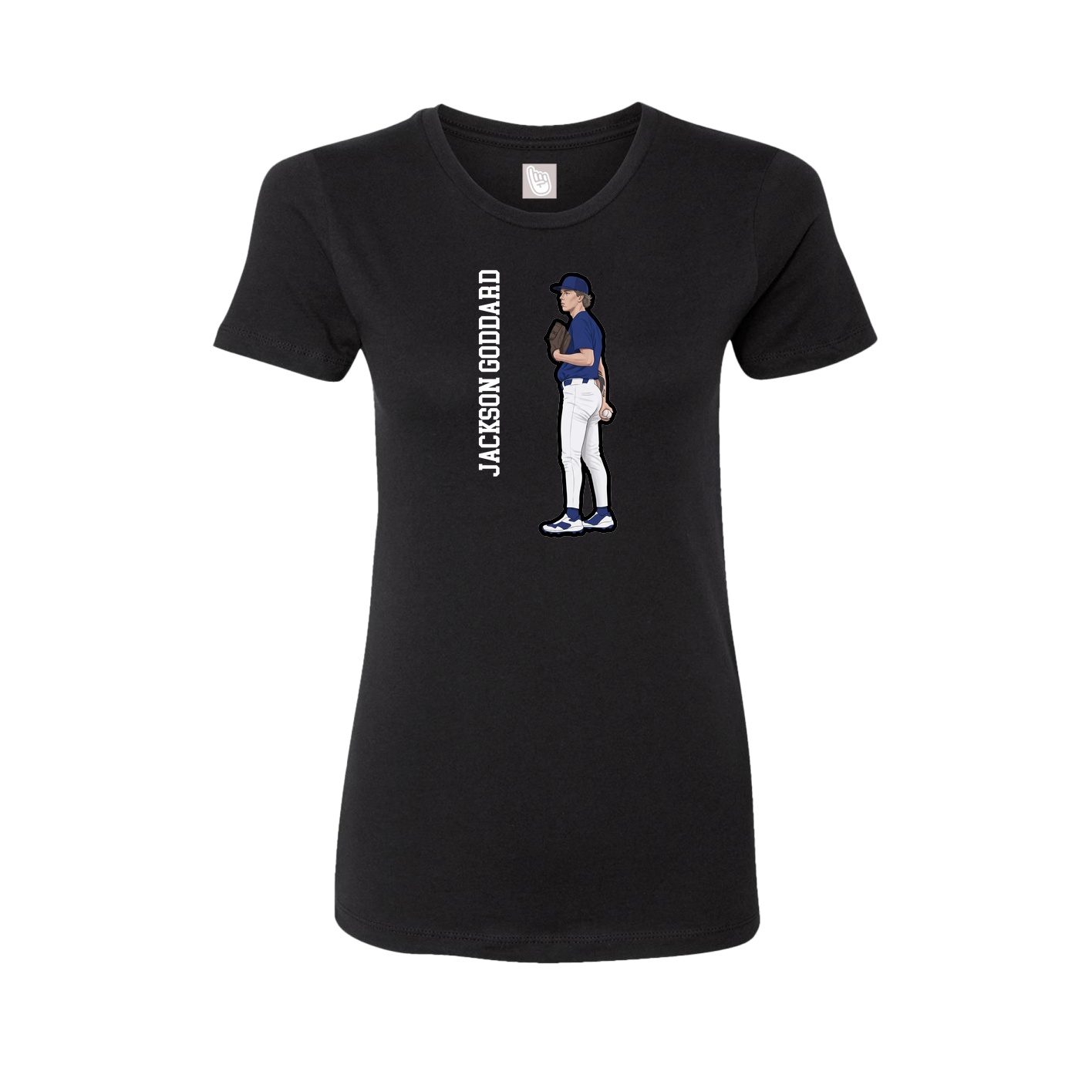 Fitted Women's Tee — Name Vertical in Black