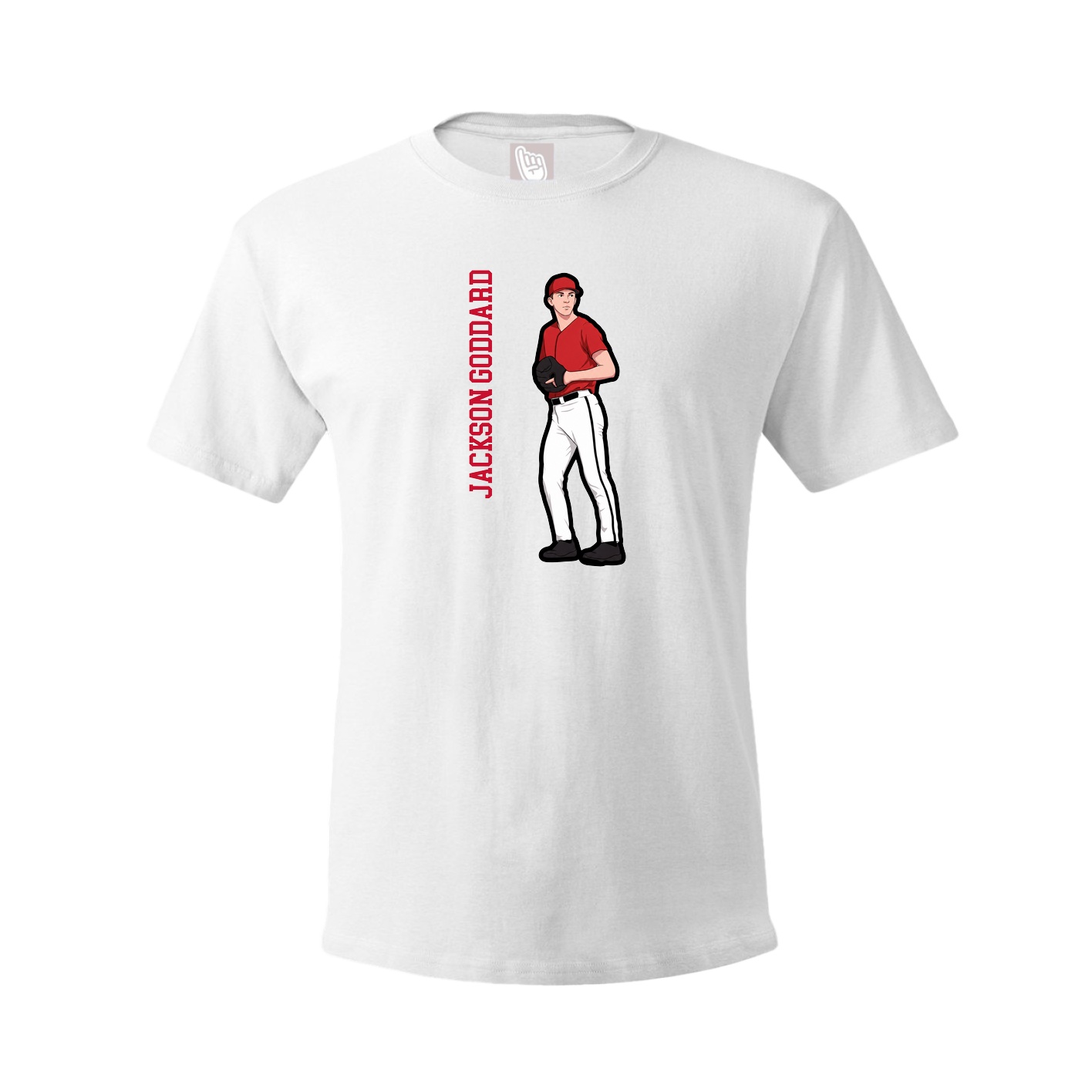Youth Tee — Name Vertical in White