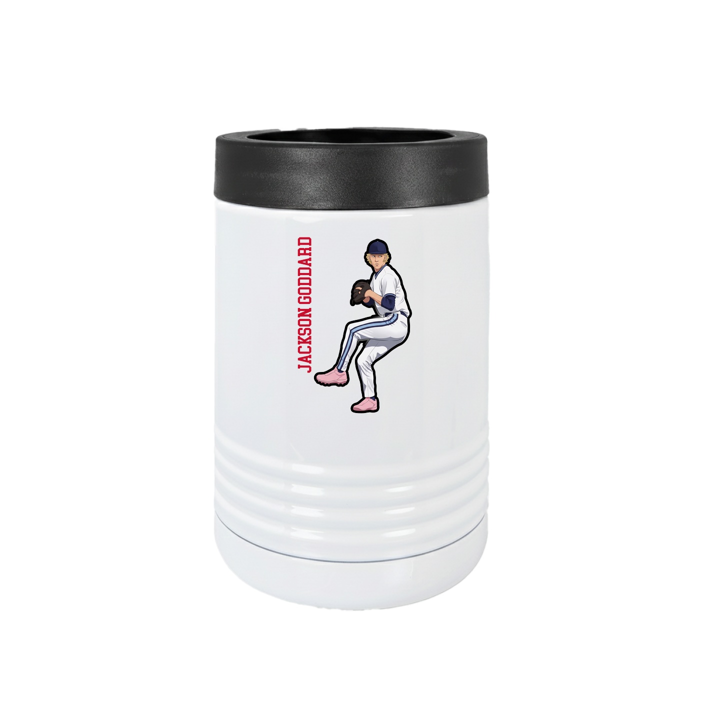 Beverage Holder — Name Vertical in White