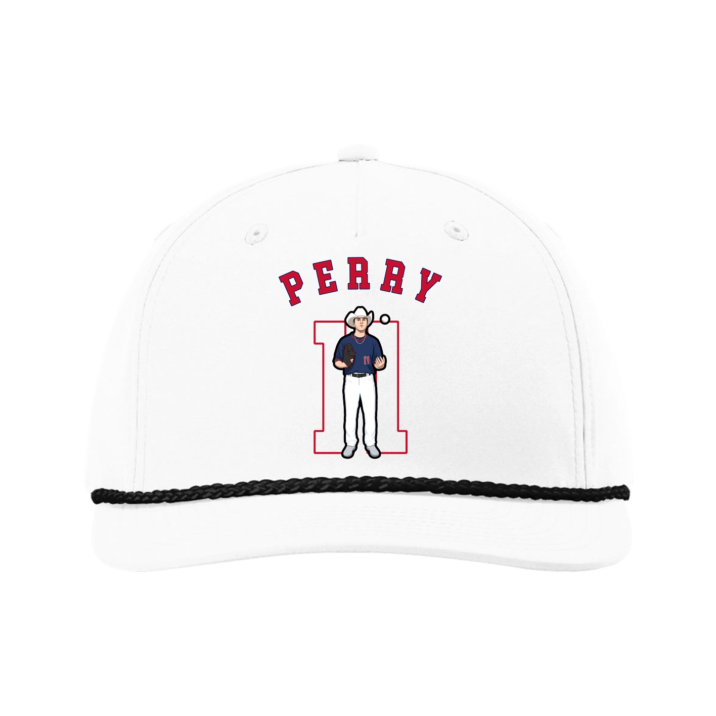 Five-Panel Classic Rope Cap — Shirsey Arch in White