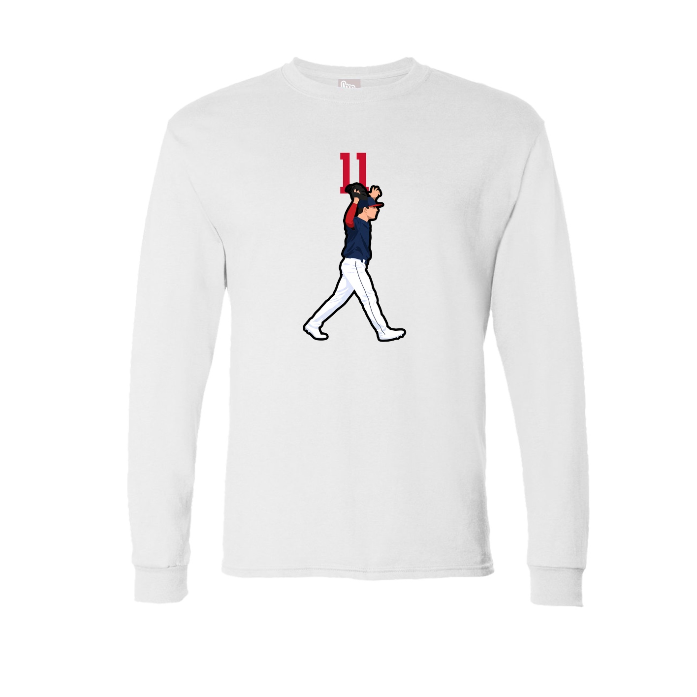 Long Sleeve Tee — Number Top in White