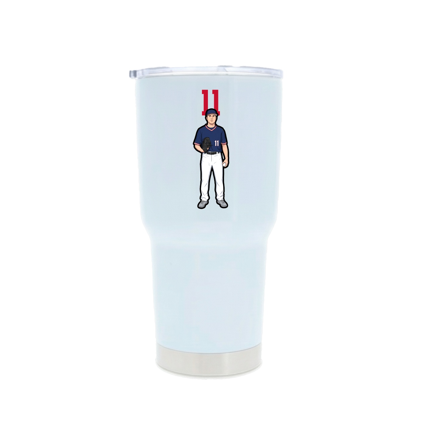 30oz Stainless Steel Tumbler — Number Top in White