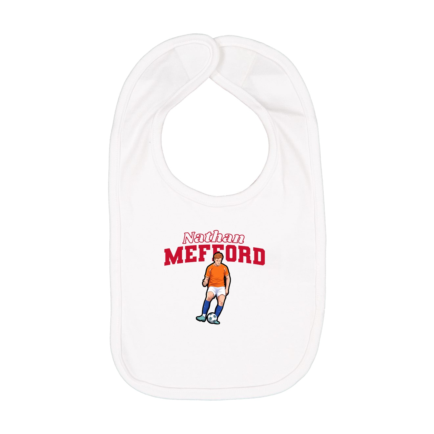 Infant Bib — Name Arch in White