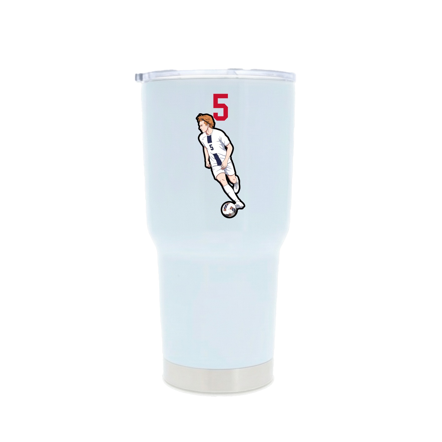 30oz Stainless Steel Tumbler — Number Top in White