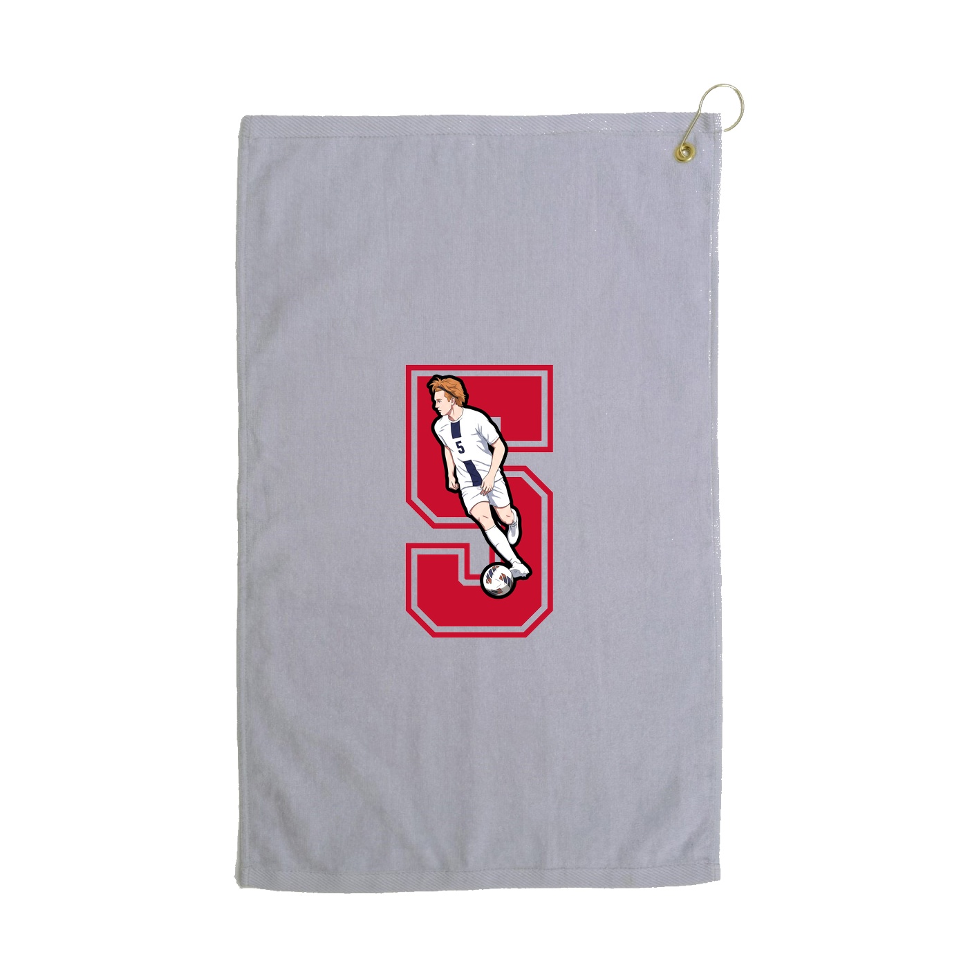 Golf Towel — Number in Grey