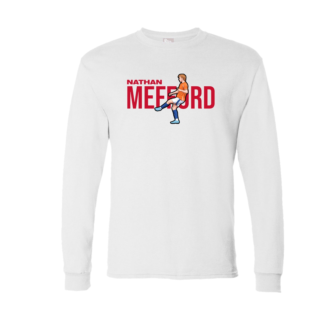 Long Sleeve Tee — Player Name in White