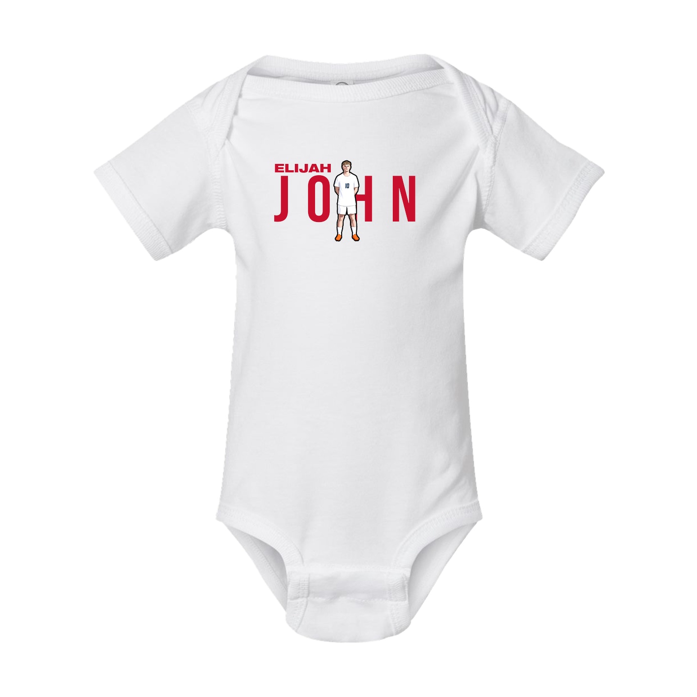 Baby Onesie — Player Name in White
