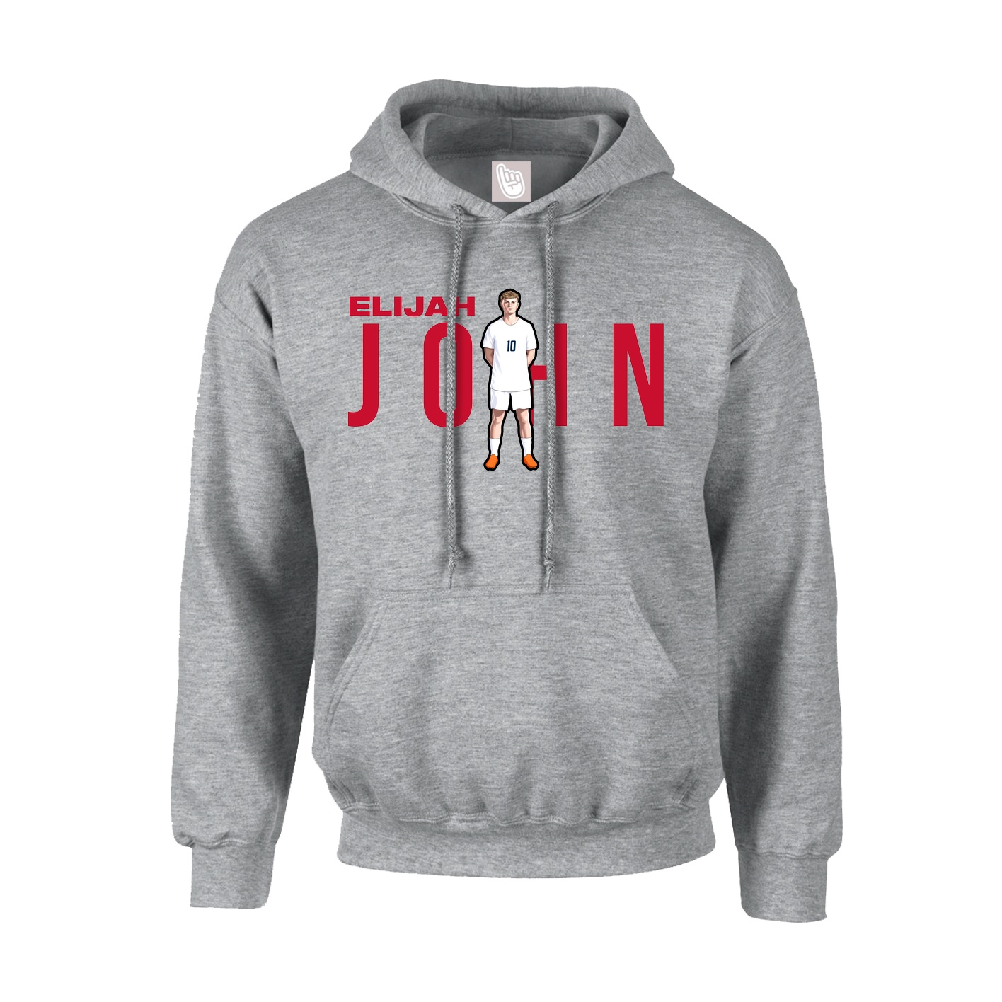 Hoodie — Player Name in Grey