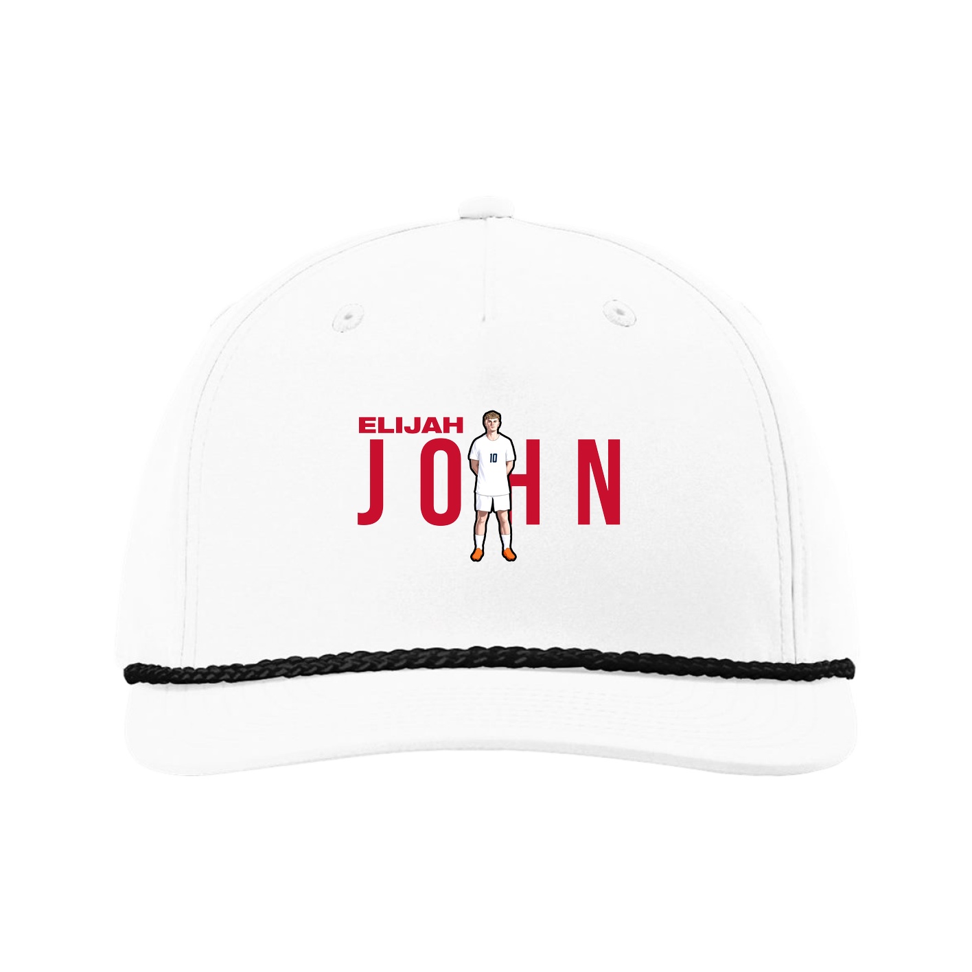 Five-Panel Classic Rope Cap — Player Name in White