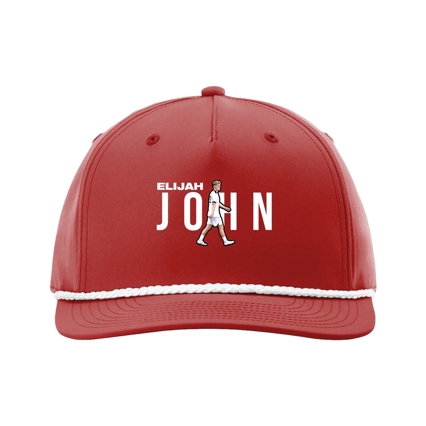 Five-Panel Classic Rope Cap — Player Name in Red