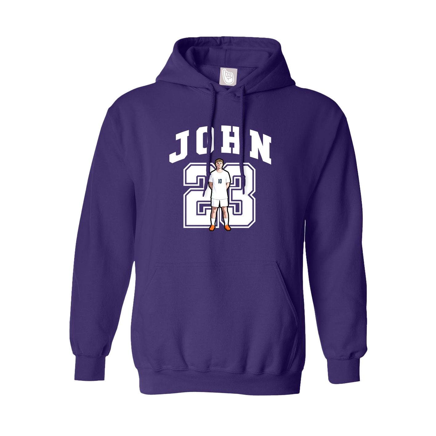 Youth Hoodie — Number in Purple