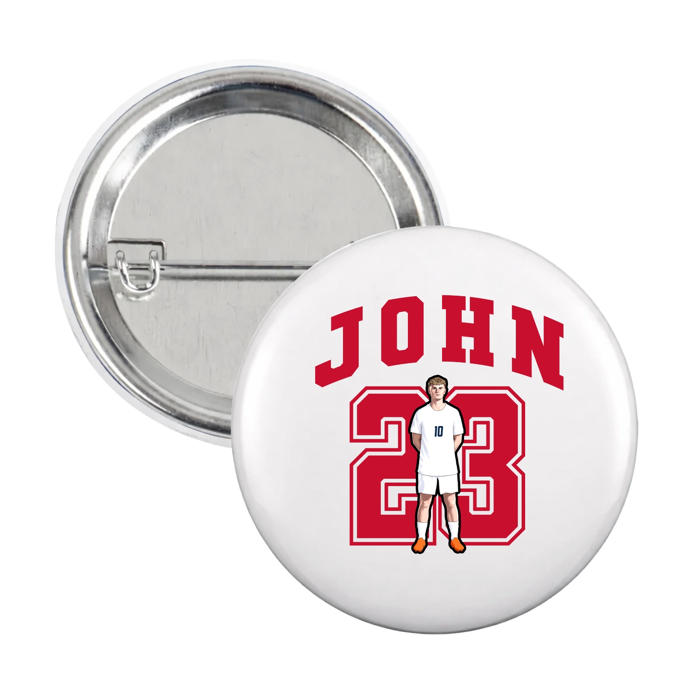 Game Day Button — Number in White