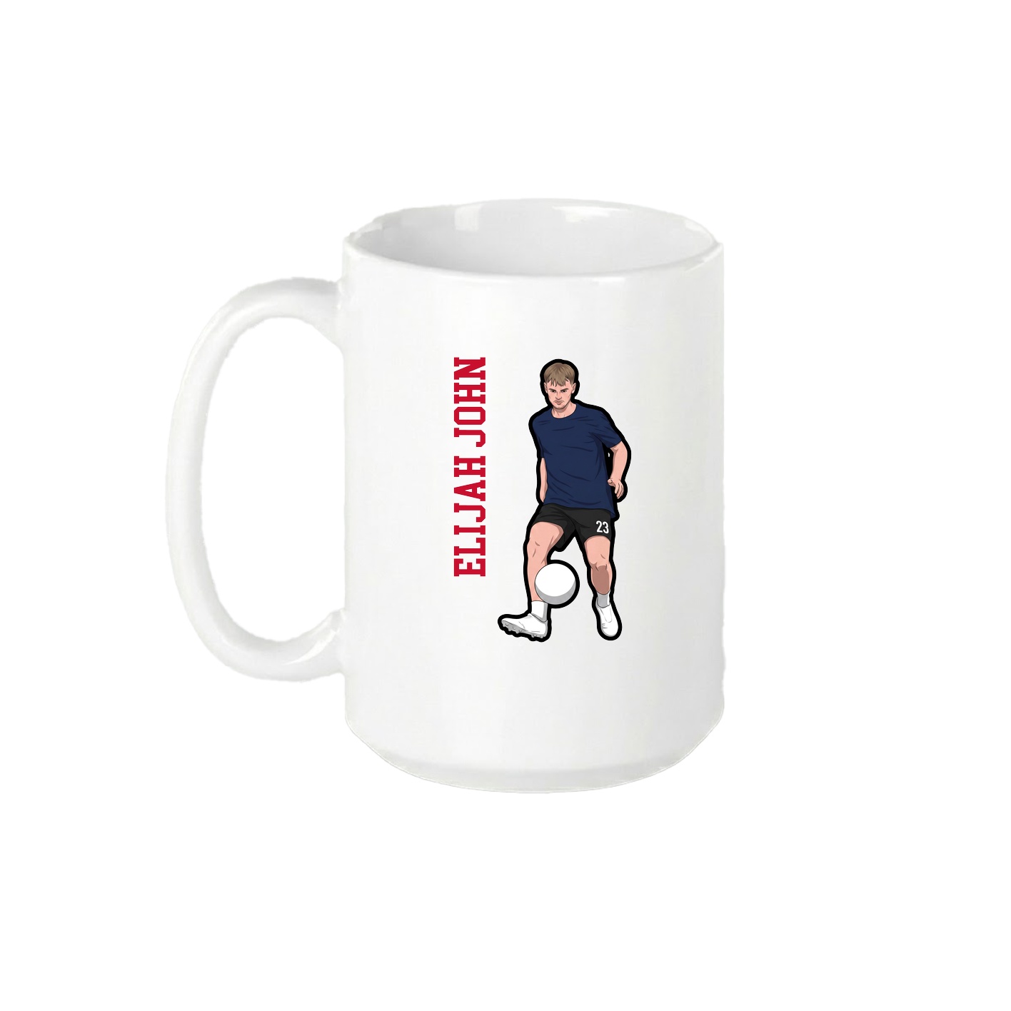 15oz Coffee Mug — Name Vertical in White