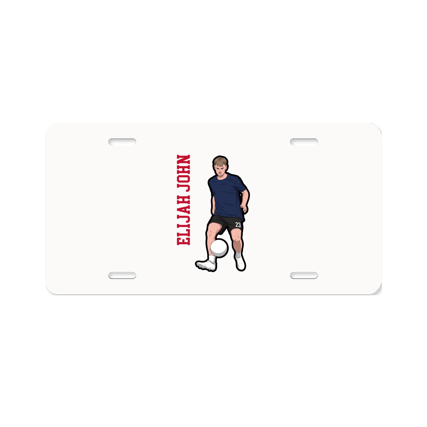 License Plate — Name Vertical in Classic