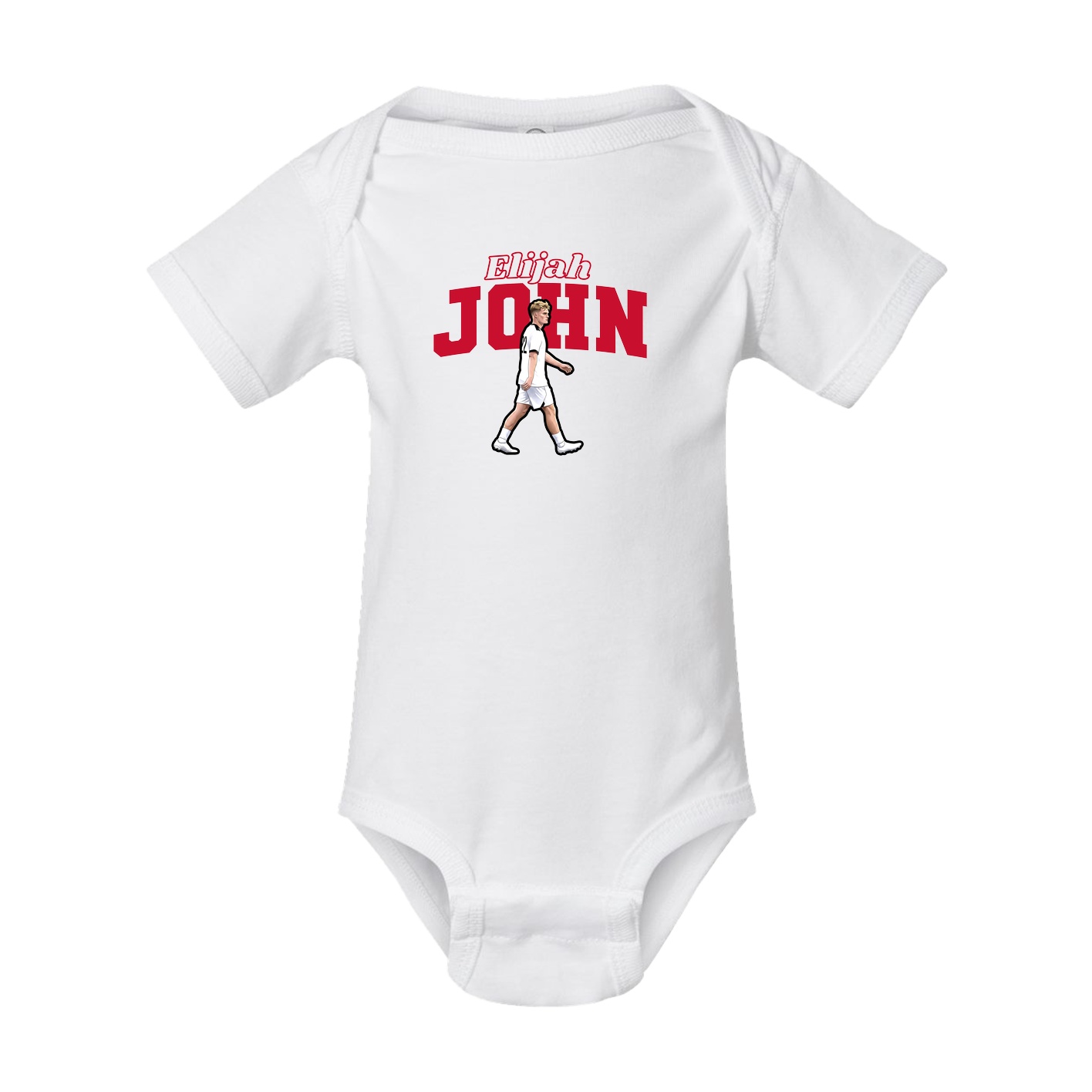 Baby Onesie — Name Arch in White