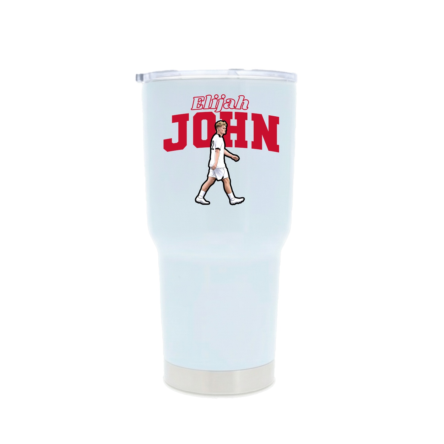 30oz Stainless Steel Tumbler — Name Arch in White