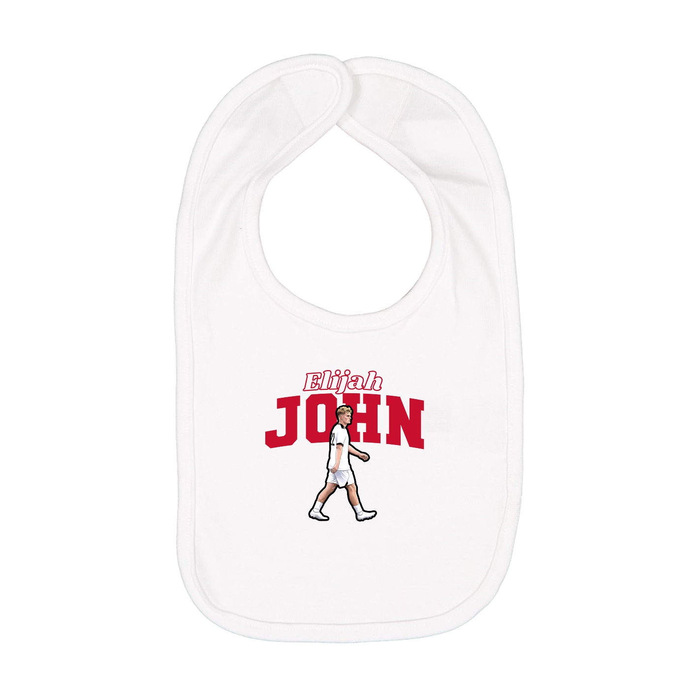 Infant Bib — Name Arch in White