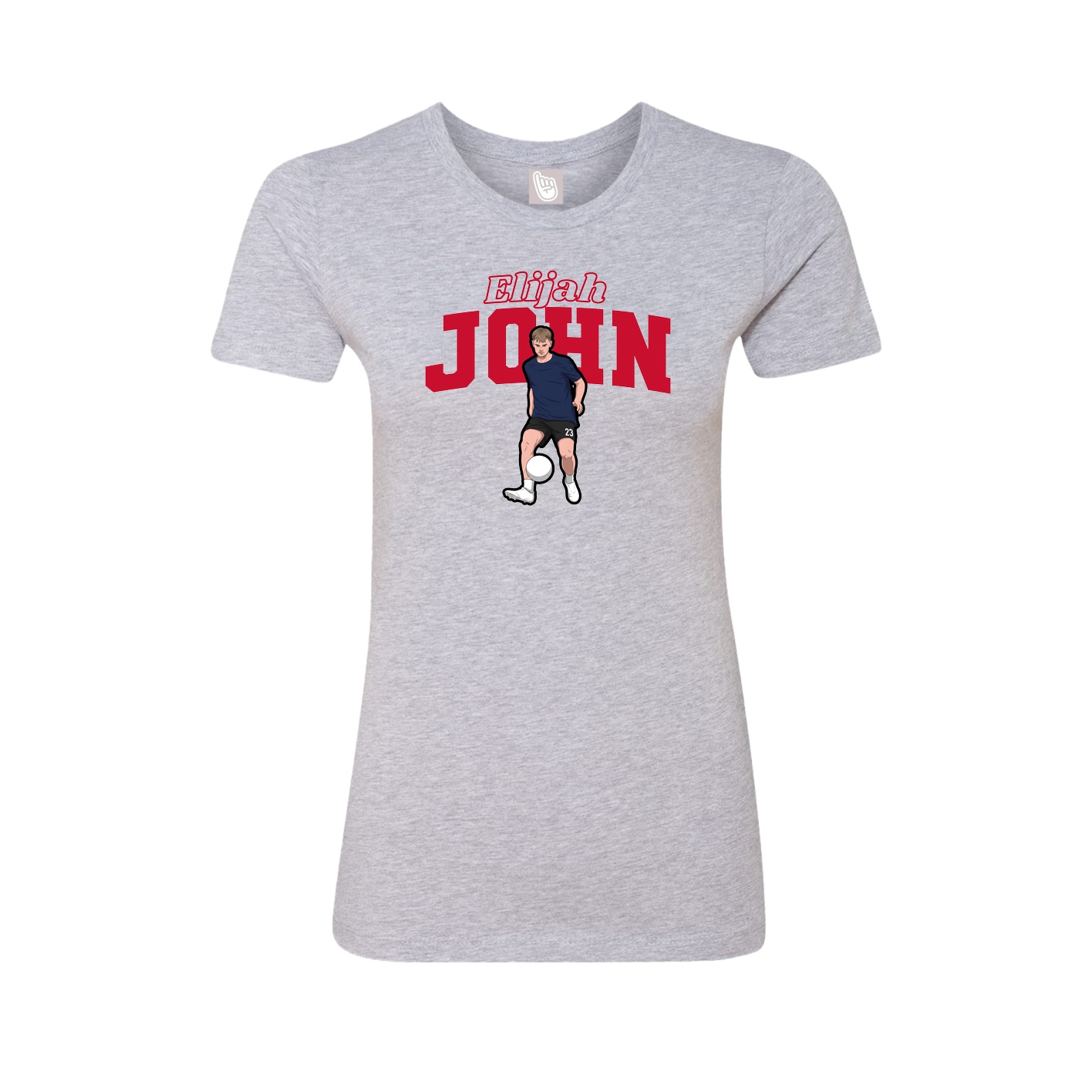 Fitted Women's Tee — Name Arch in Grey
