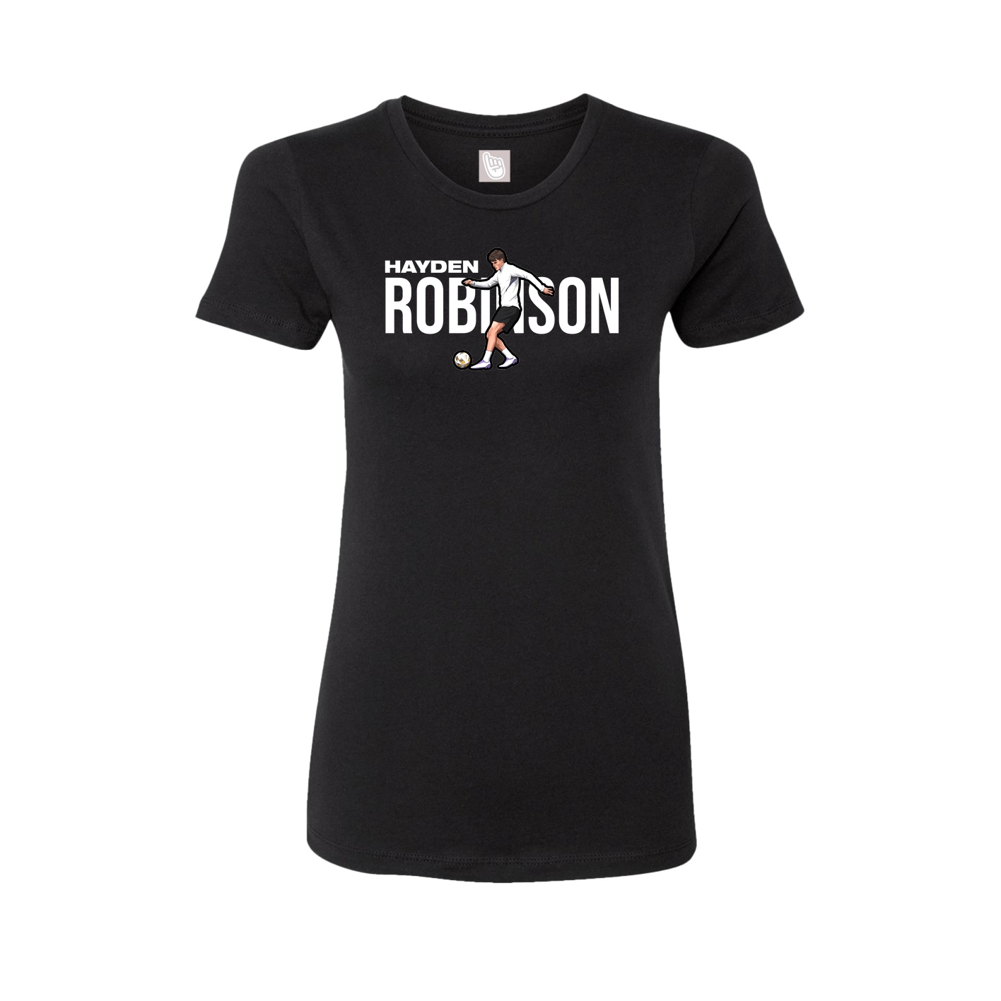 Fitted Women's Tee — Player Name in Black