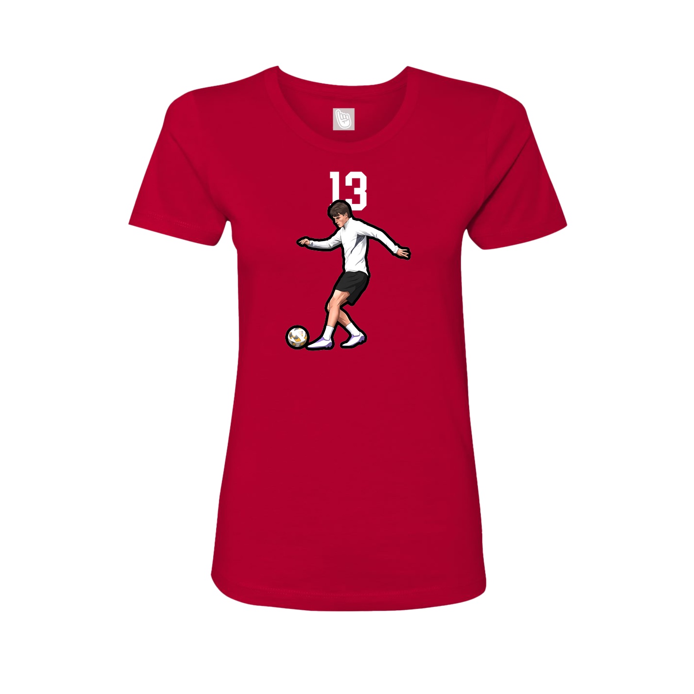Fitted Women's Tee — Number Top in Red