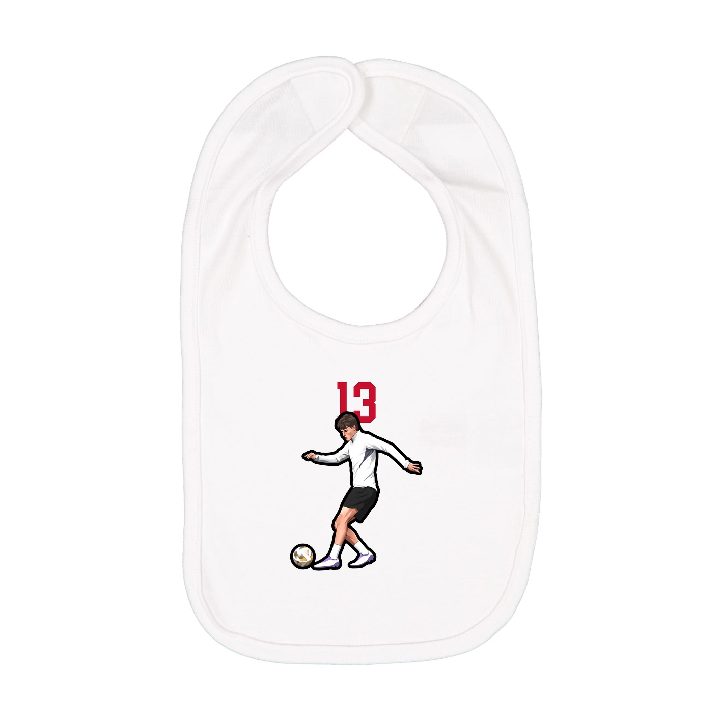 Infant Bib — Number Top in White
