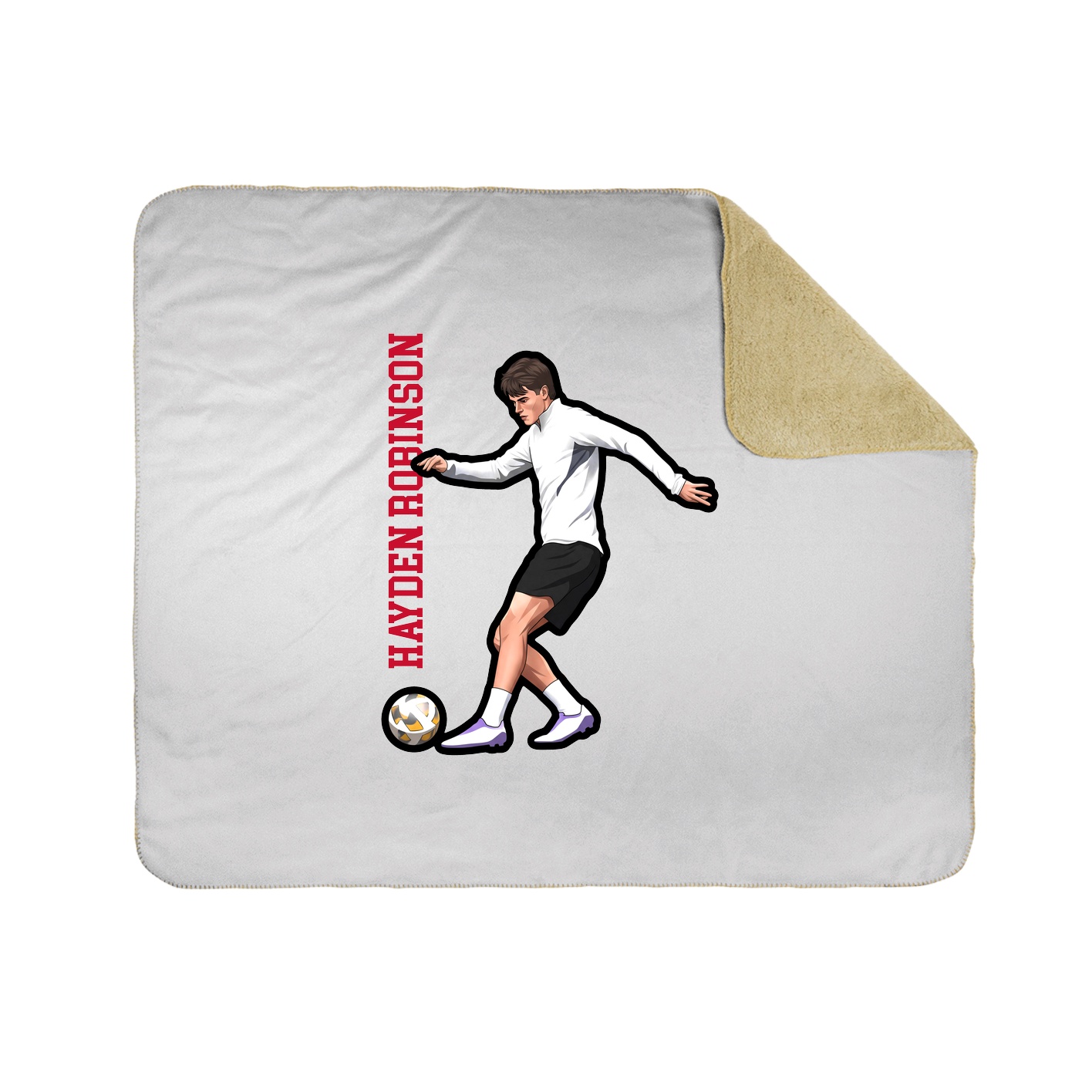 Throw Blanket — Name Vertical in White