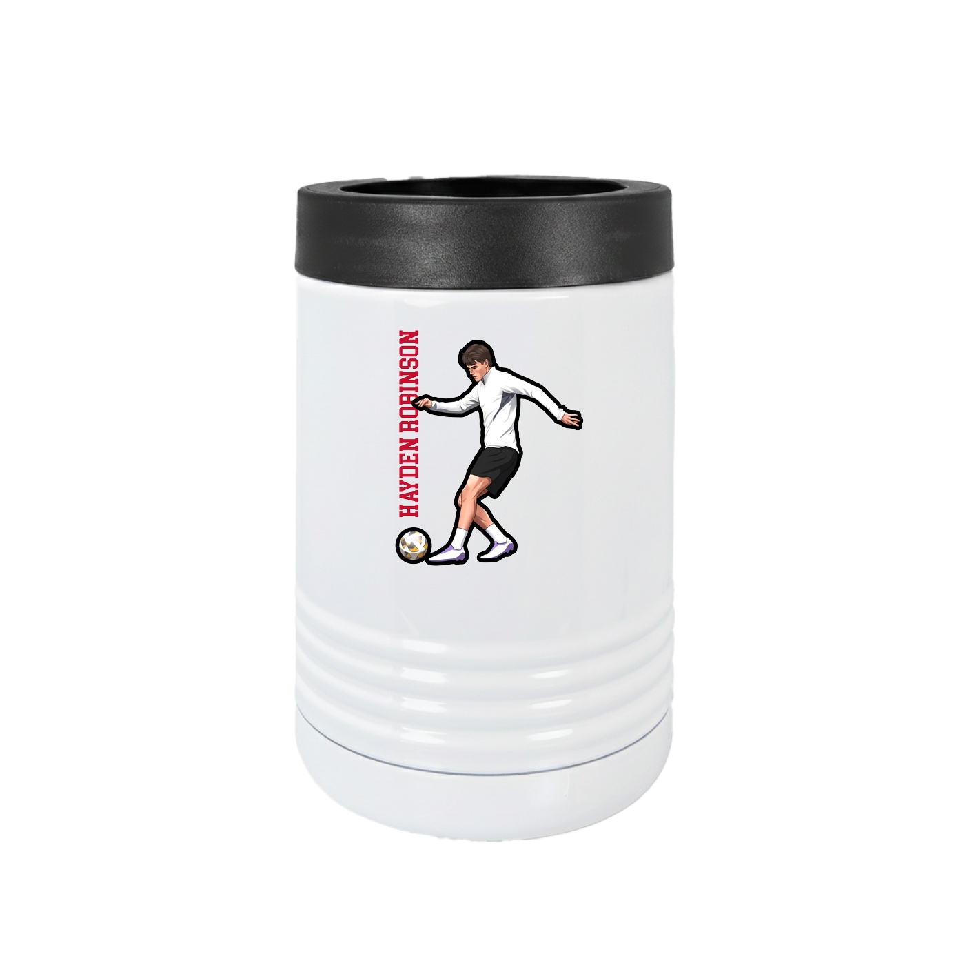Beverage Holder — Name Vertical in White