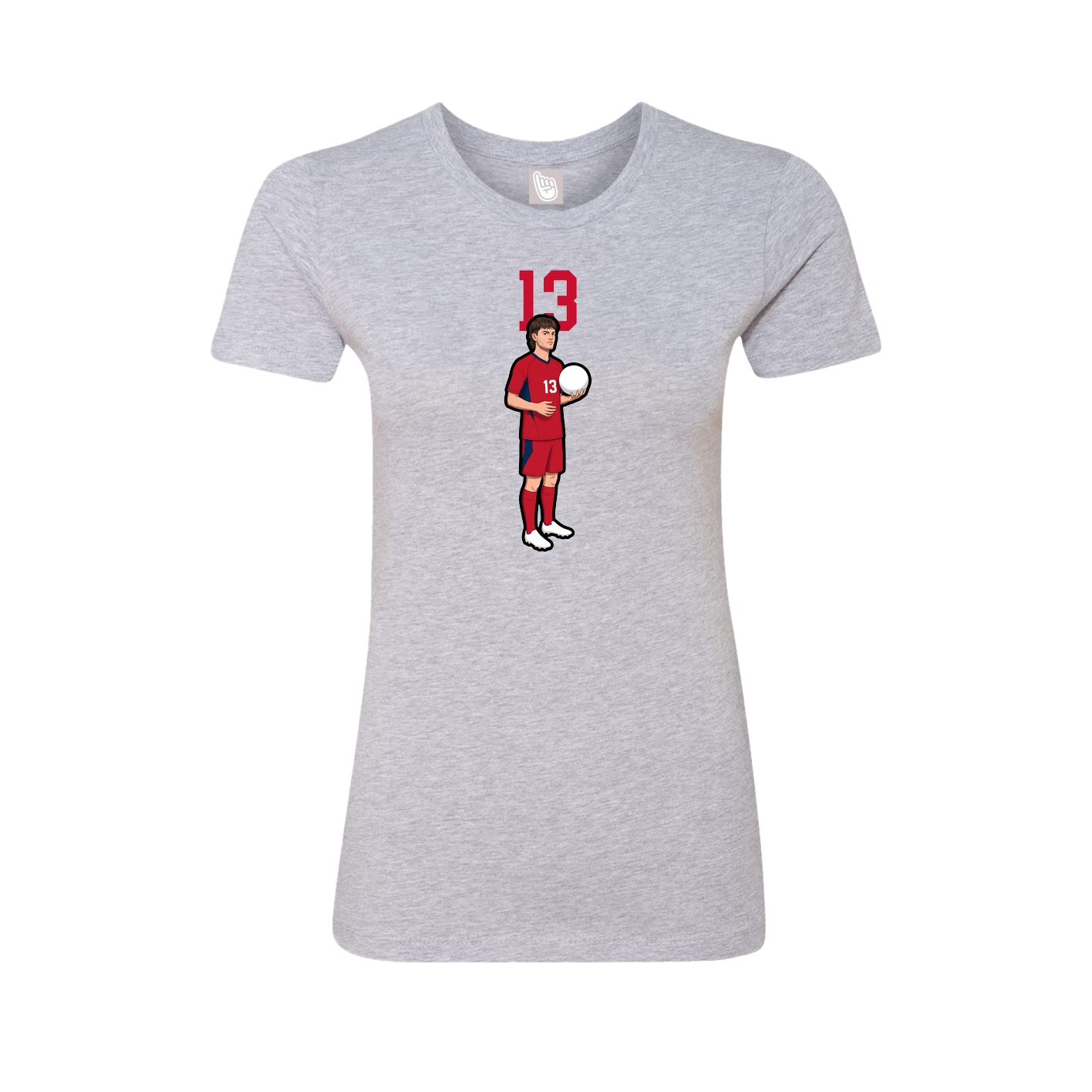 Fitted Women's Tee — Number Top in Grey