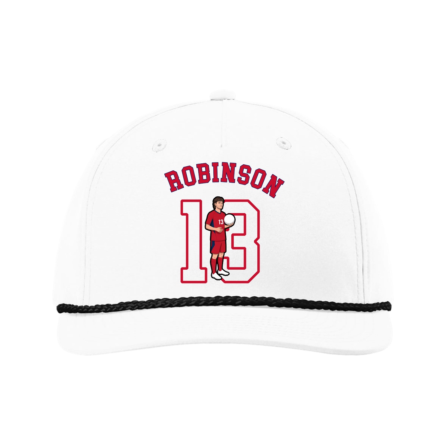 Five-Panel Classic Rope Cap — Shirsey Arch in White