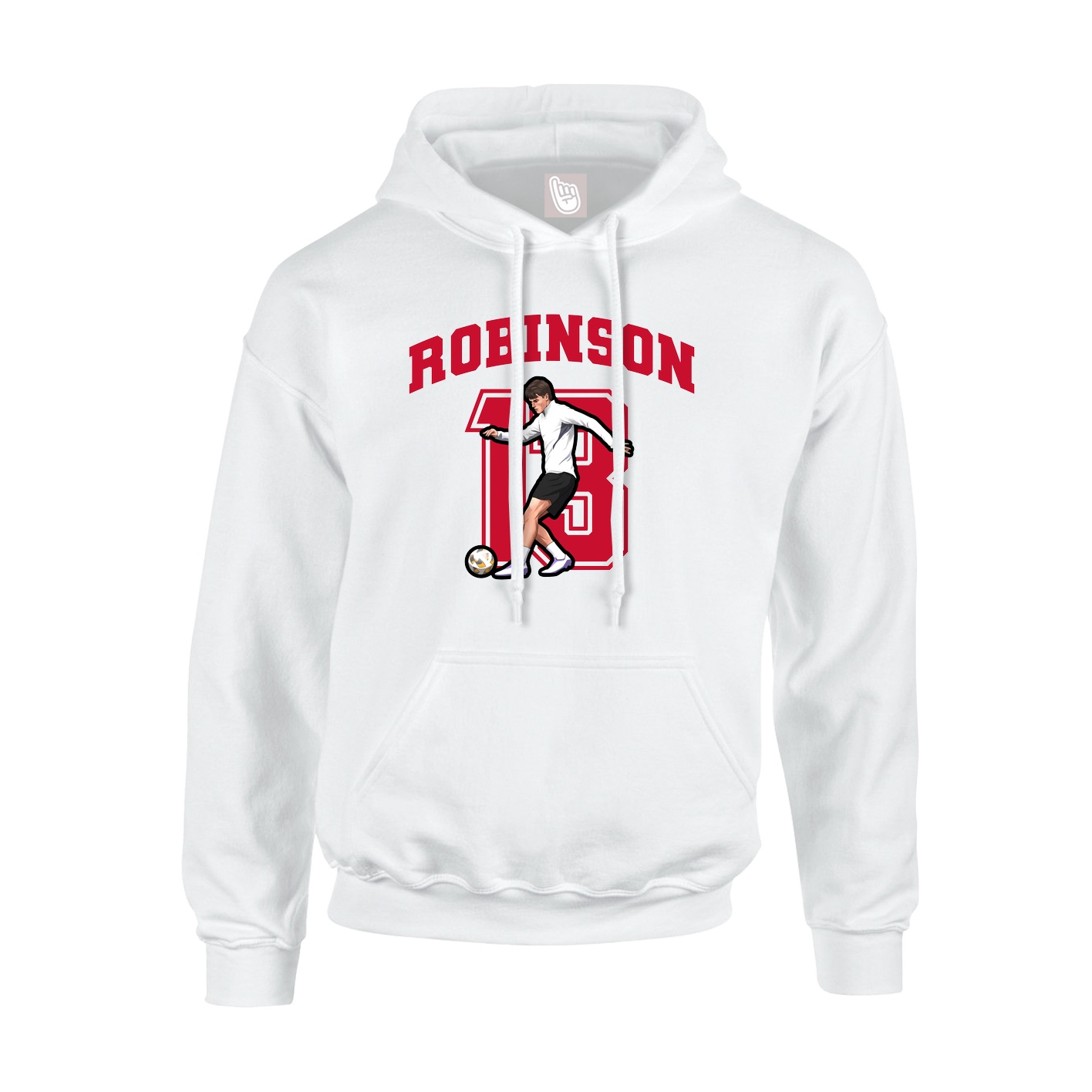 Hoodie — Number in White