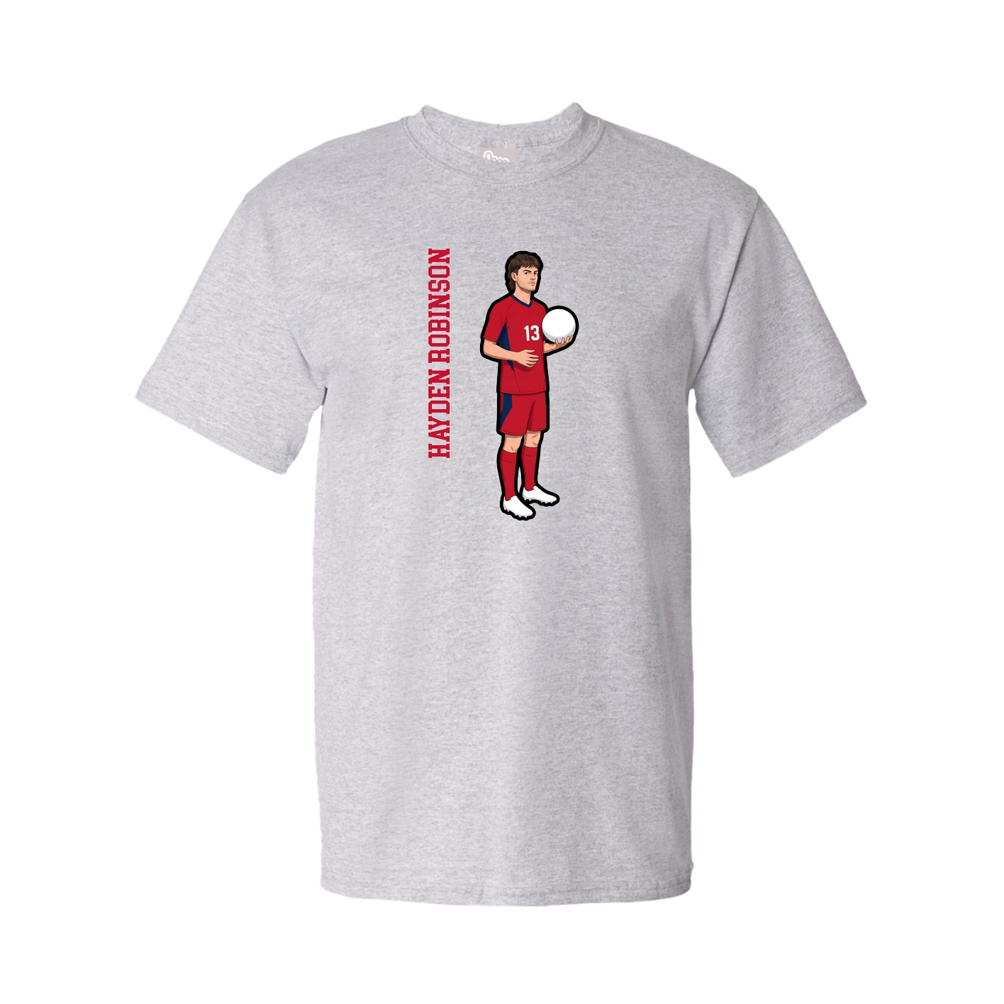 Tee — Name Vertical in Grey