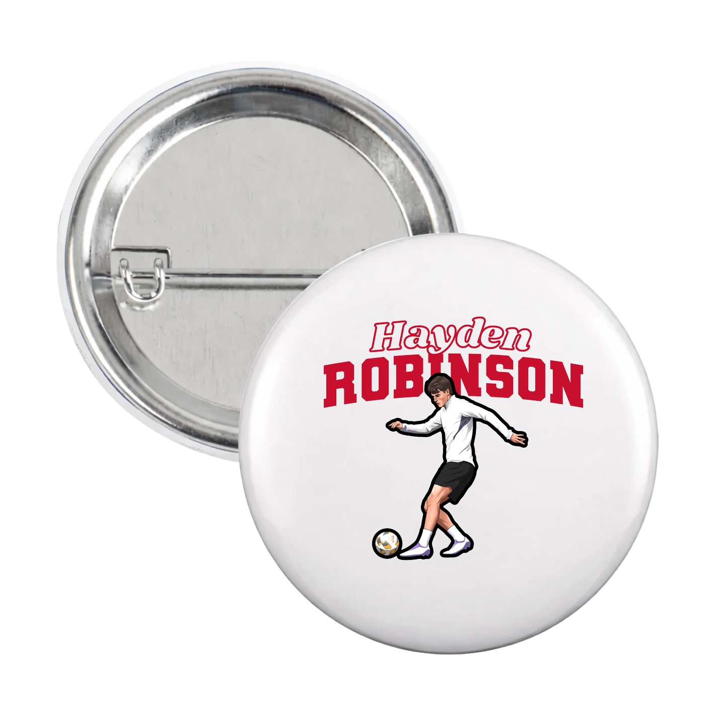 Game Day Button — Name Arch in White