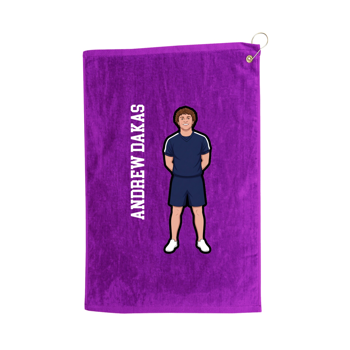 Golf Towel — Name Vertical in Purple