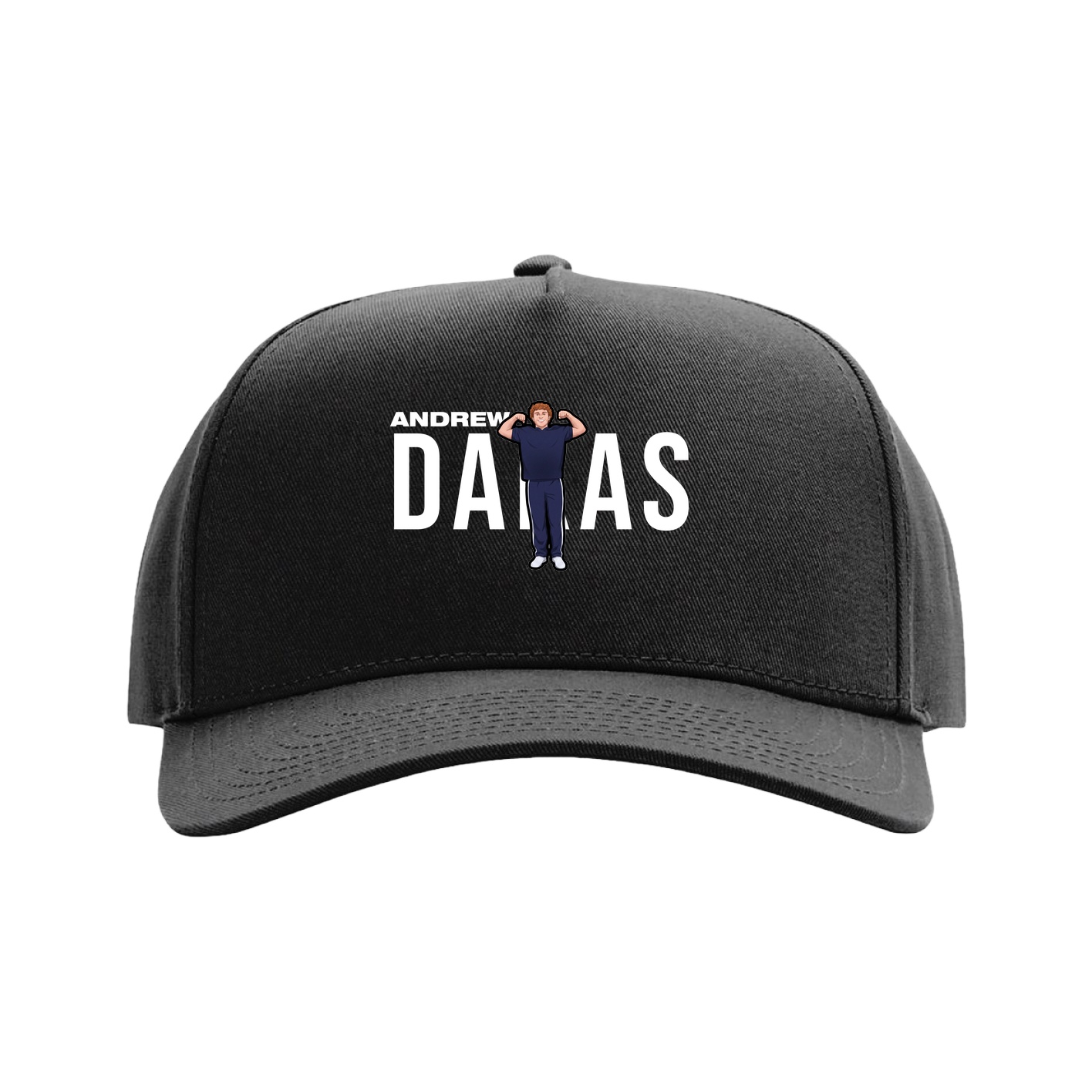 Full Fabric Five-Panel Champ Cap — Player Name in Black