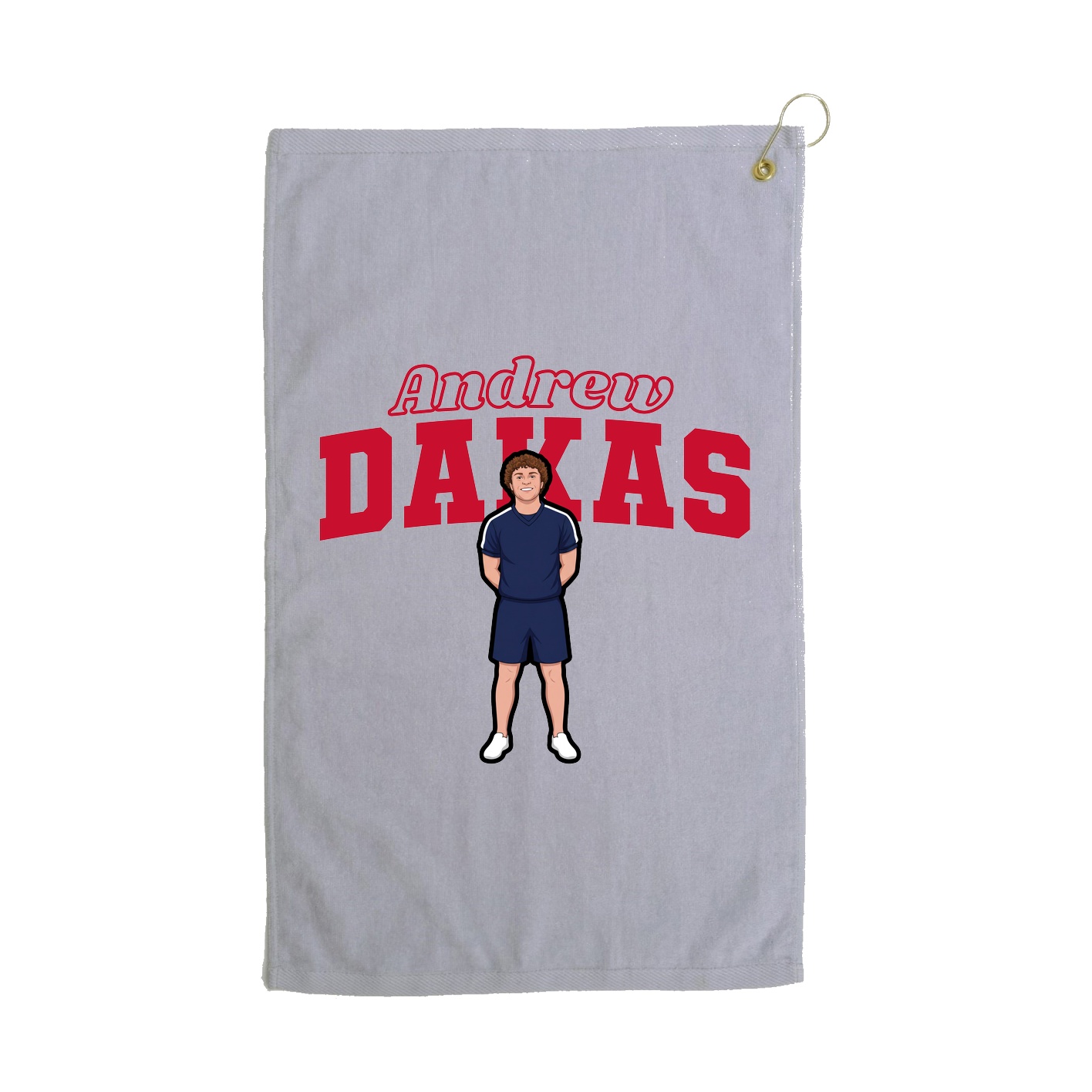 Golf Towel — Name Arch in Grey