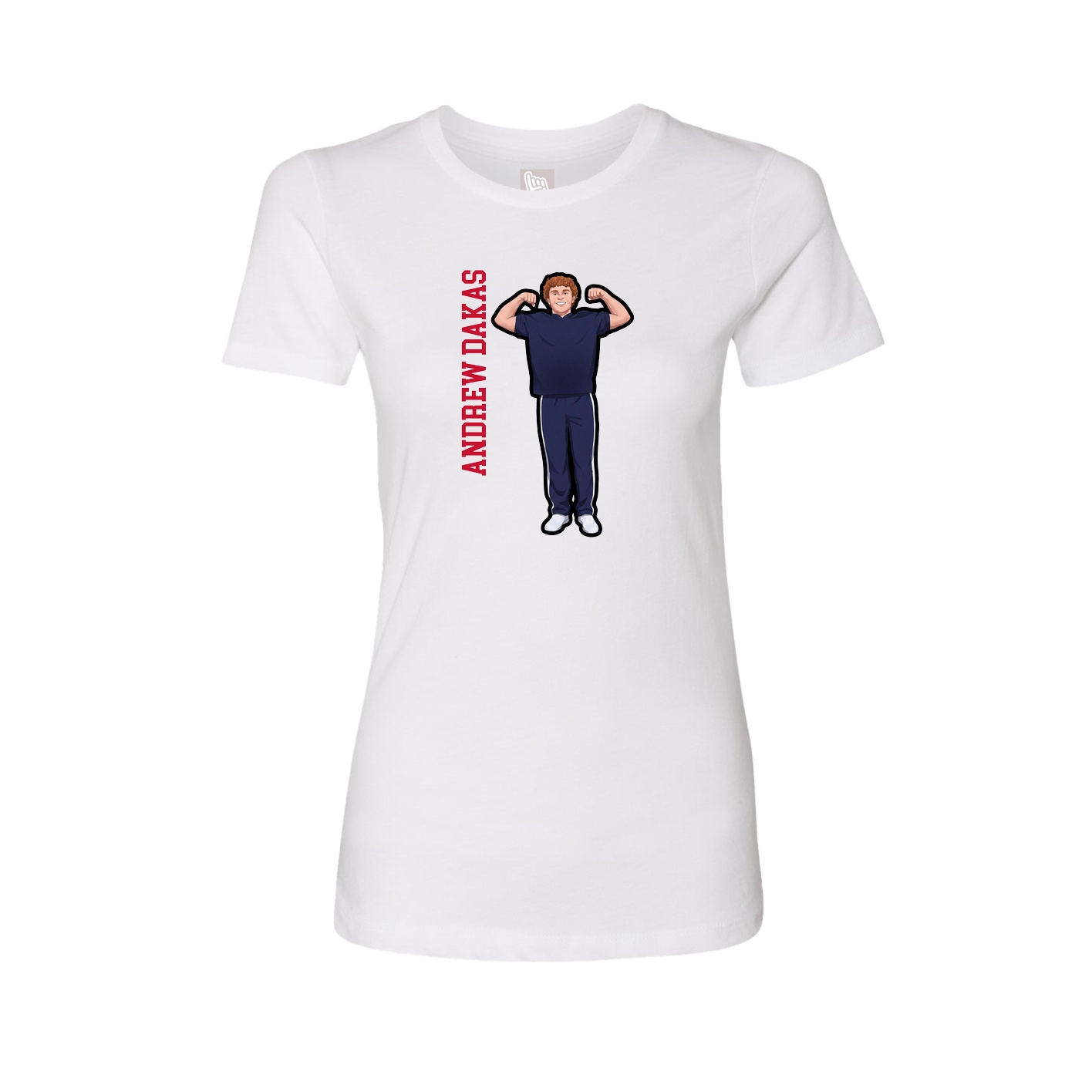 Fitted Women's Tee — Name Vertical in White