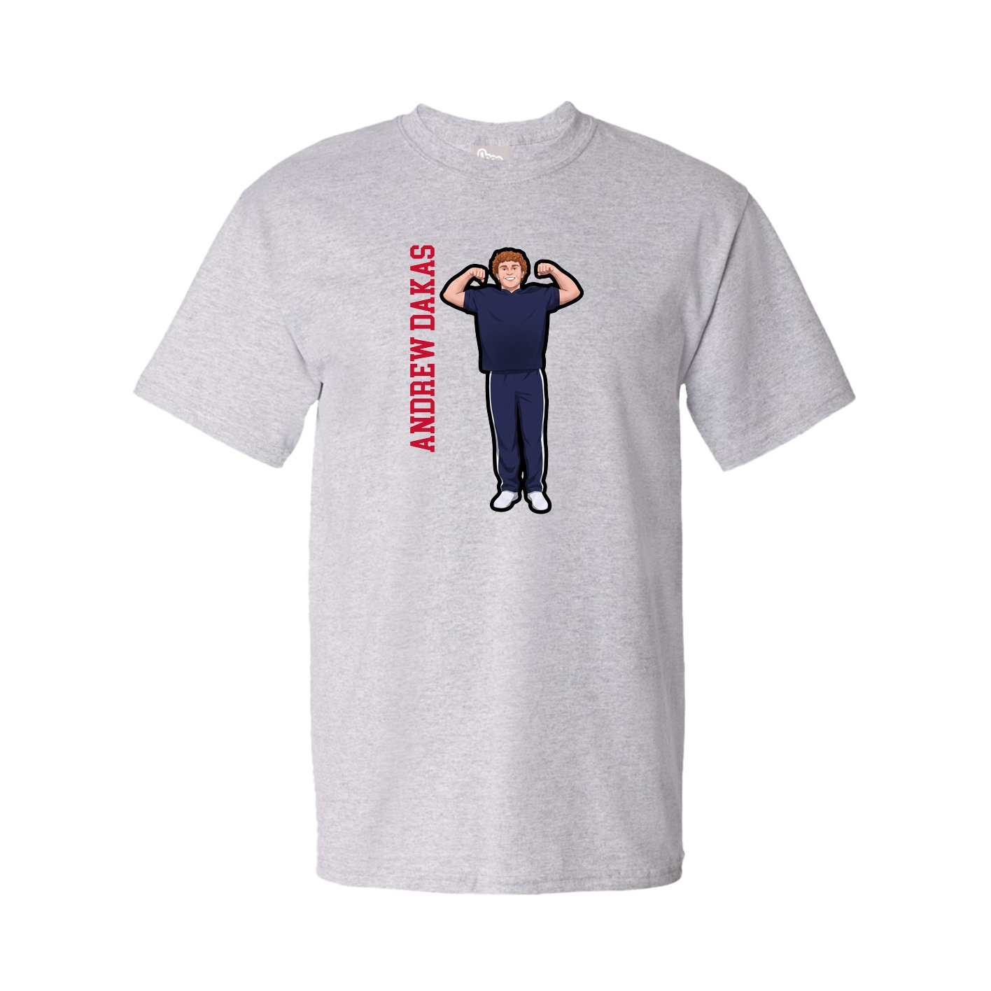 Youth Tee — Name Vertical in Grey